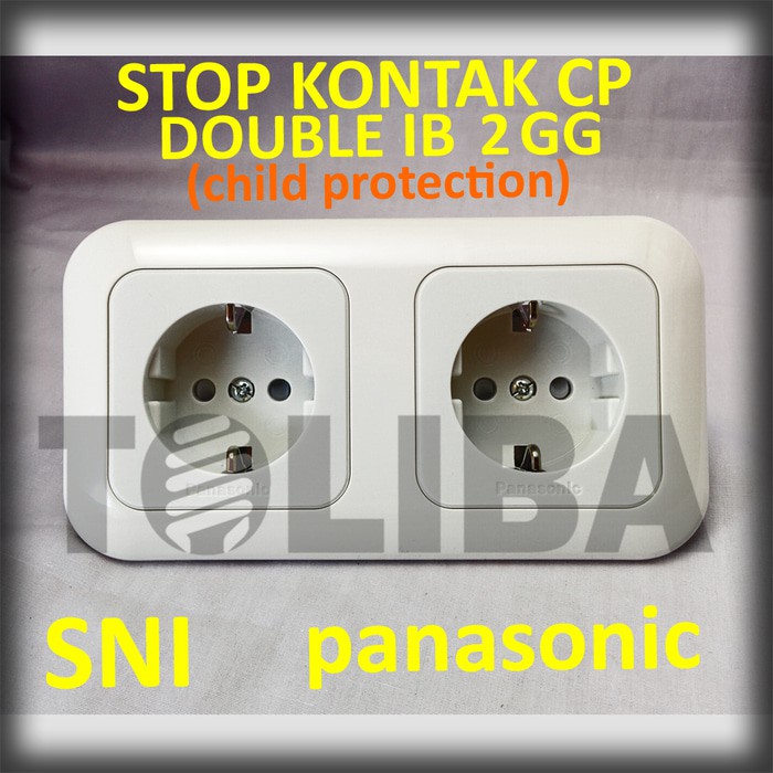 stopkontak plus stop kontak double arde cp ib panasonic WEJP11222-7 / stop kontak panasonic double