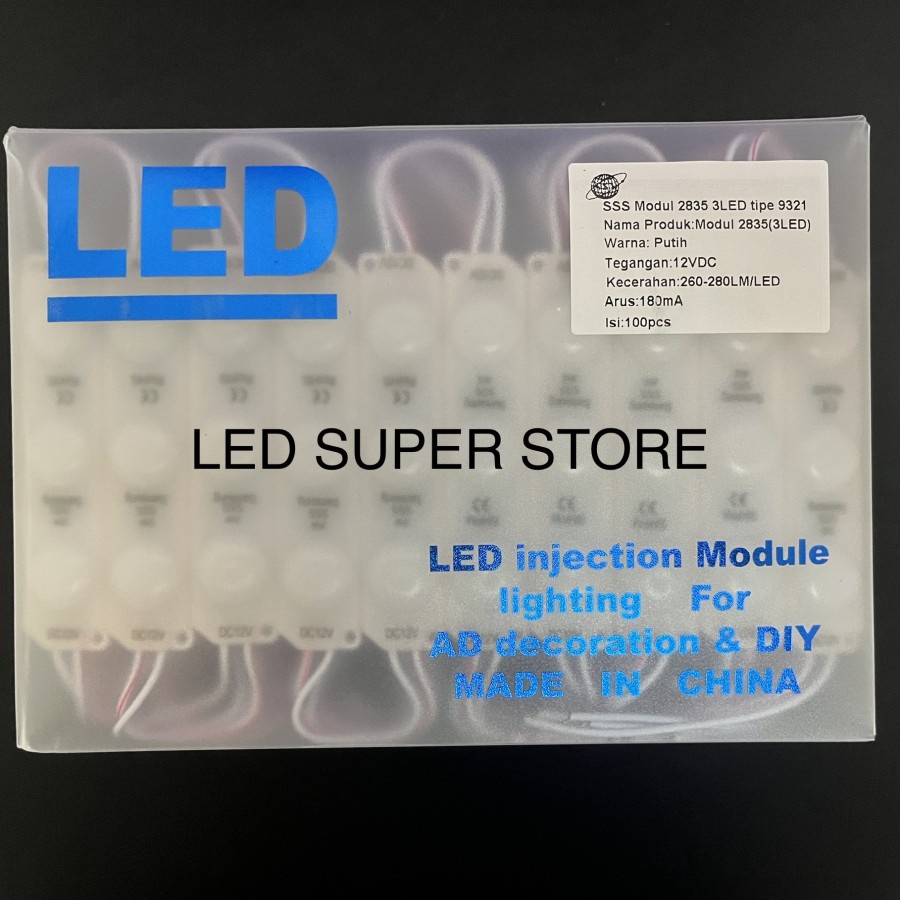 100pc Modul SAMSUNG Super Terang 3w 3L tipe 9321 12V Putih