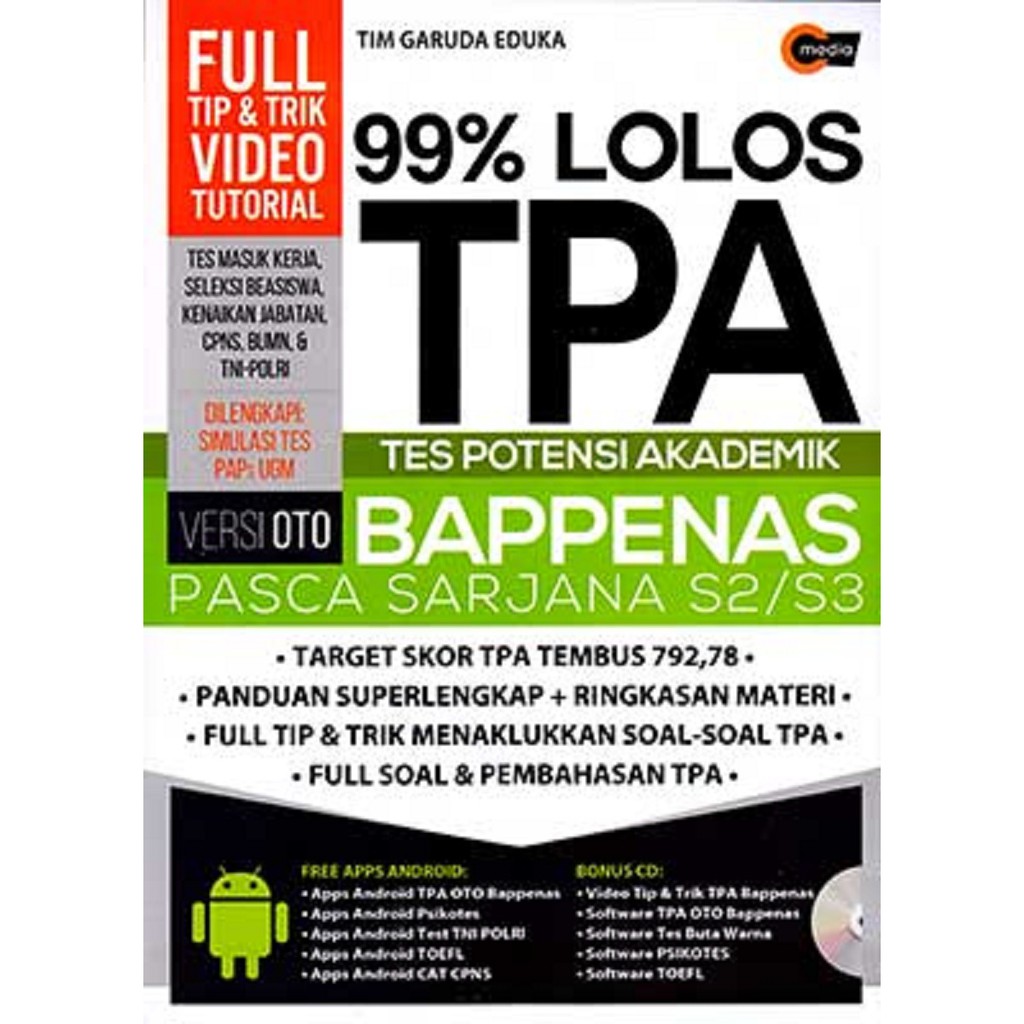 Buku 99% Lolos TPA Versi OTO Bappenas Pasca Sarjana S2/S3