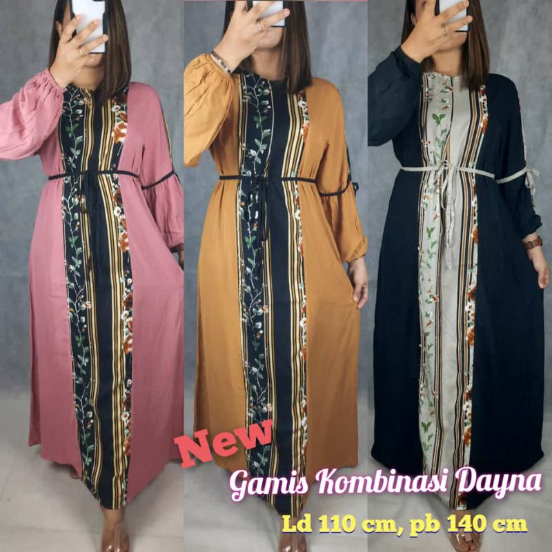 Gamis Arabia/Gamis Arab Kombinasi Motif/Gamis Kombinasi Terbaru &quot;Dayna&quot;