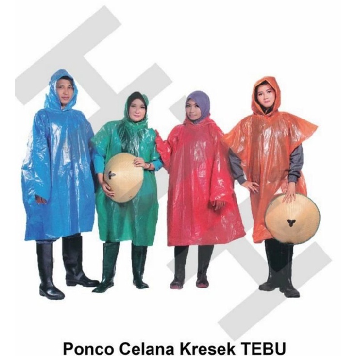 Jas Hujan / Mantel Plastik TEBU Poncho Lengan