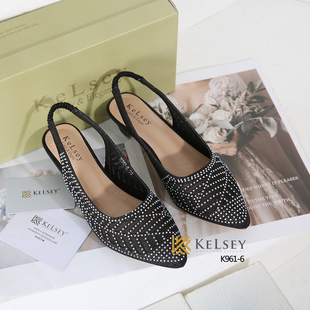 (GRATIS ALAS KAKI) Kelsey Sendal Heels Wanita 4cm Sandal Pesta K961-6