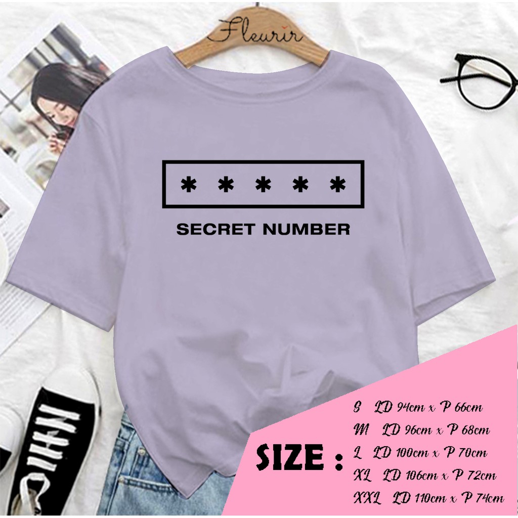 FLEURIR - SECRET NUMBER KAOS OVERSIZE KATUN KAOS WANITA DEWASA TUMBLR TEE UNISEX JUMBO