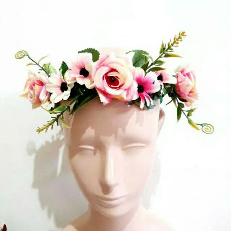 Flowercrown - premium flower crown / Mahkota bunga / bandana / headpiece / Crown pengantin