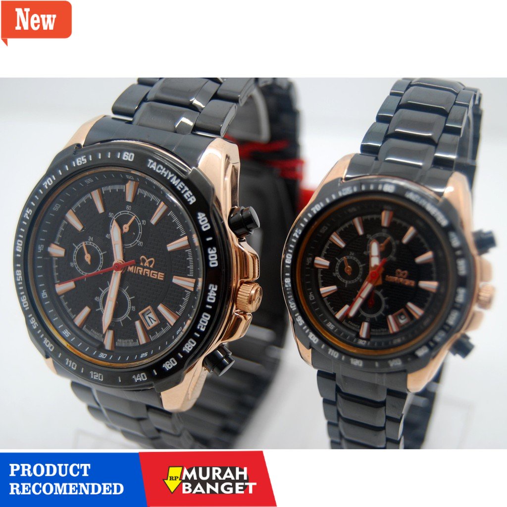 Jam tangan couple terbaik- Jam Tangan COUPLE Original Mirage 8305 htm rosegold couple