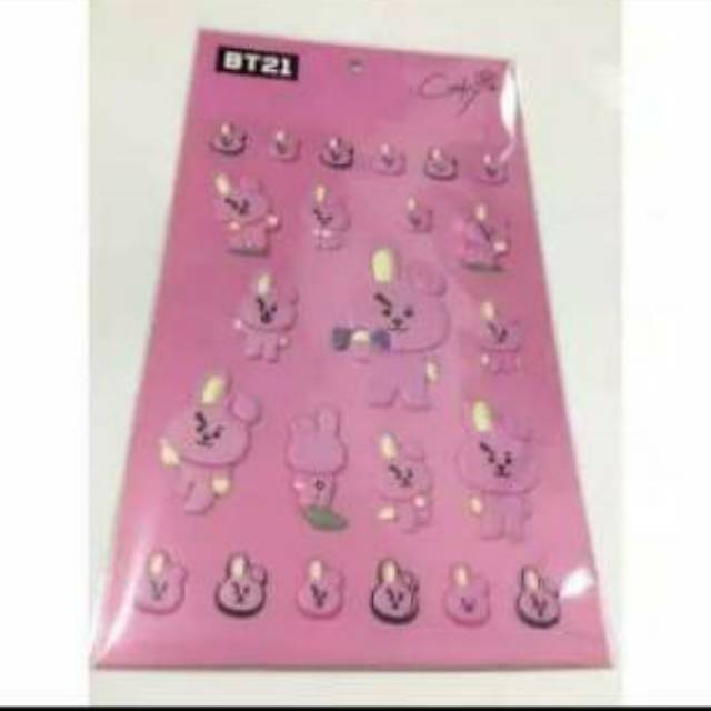 BTS BT21 Sticker 3D Gambar Kartun Stiker Line isi 23 Handphone HP S001