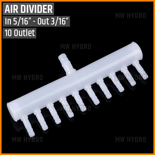 Air Flow Divider / Manifold Pembagi Udara, 10 Outlet, 5/16&quot; ke 3/16&quot;