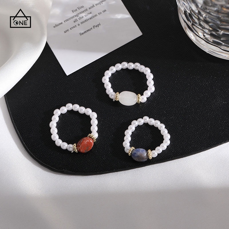 COD Cincin Permata Mutiara disesuaikan Korea  fashion wanita yang dapat Cincin aksesori A one