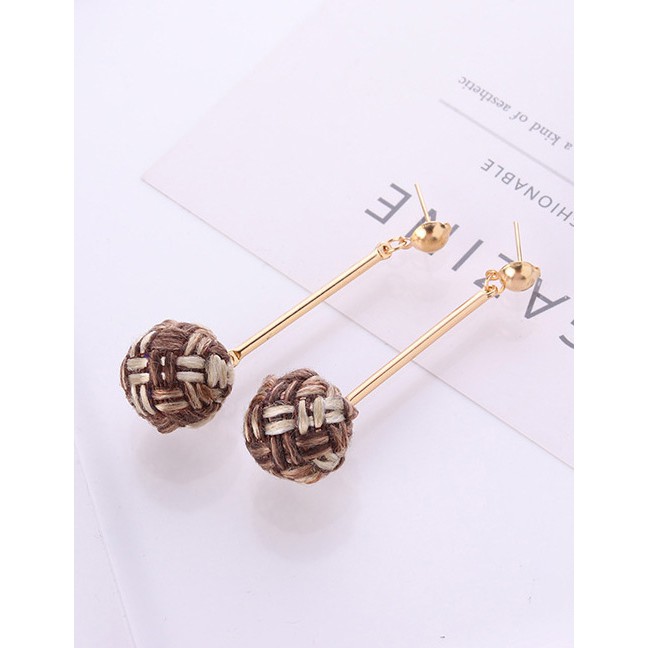 LRC Anting Tusuk Fashion Ball Shape Decorated Earrings