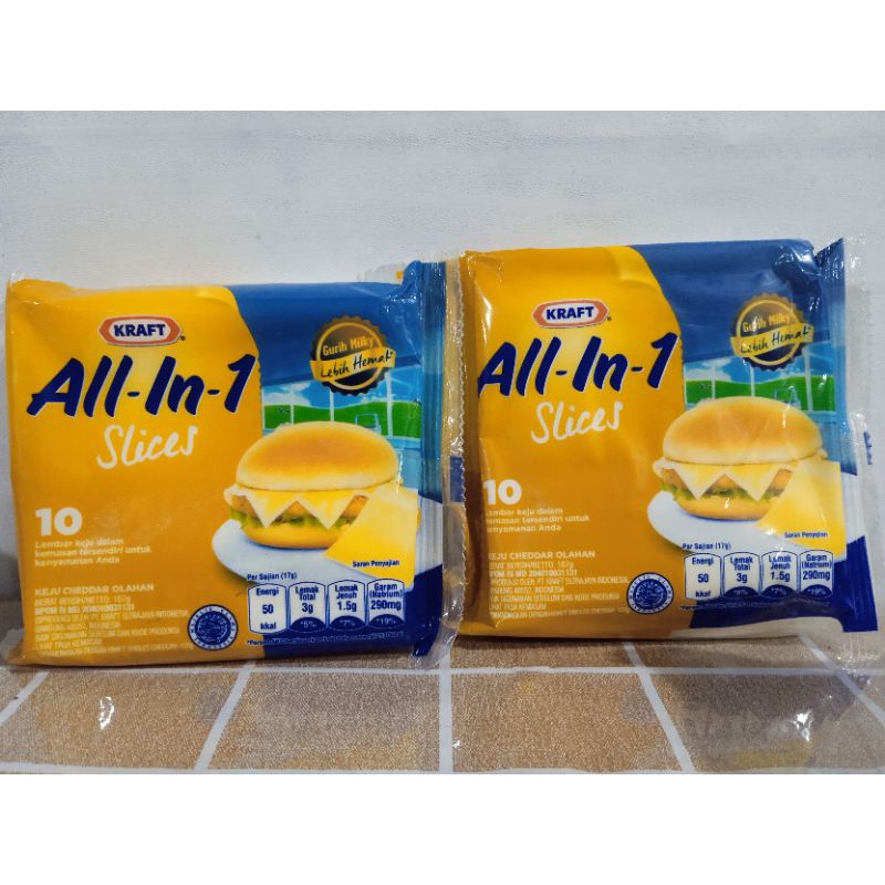 MURAH KEJU KRAFT SLICE ALL IN ONE (isi 10) Exp Februari 2023
