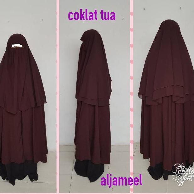 Jilbab cadar safar rit purdah dua lapis sifon silky –EST.01Jl22ғ