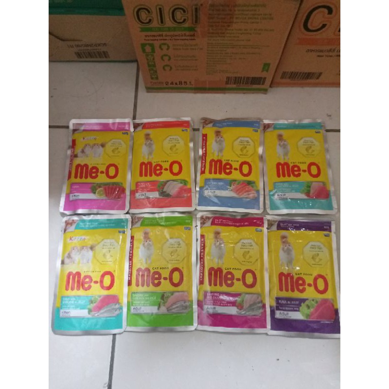 Makanan Basah Kucing / MEO Saset Kitten Adult 80g All varian