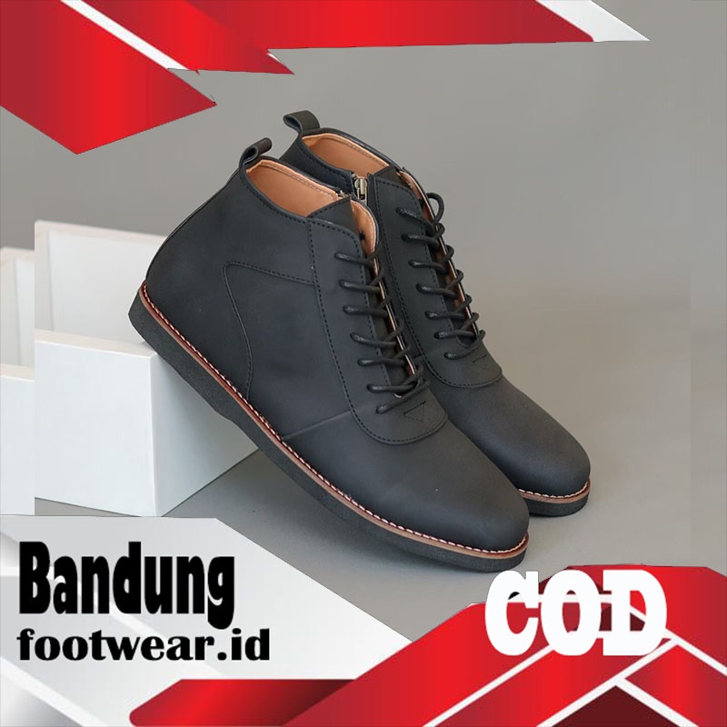 Sepatu Kulit Pria Boots Heroes Ragnar Sepatu Kulit Resleting Pria Terbaru