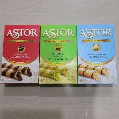 ASTOR CHOCOLATE COKLAT MATCHA VANILA SHAKE BOX KOTAK KECIL 40G 40GR 40 GRAM WAFER STICK STIK MAYORA