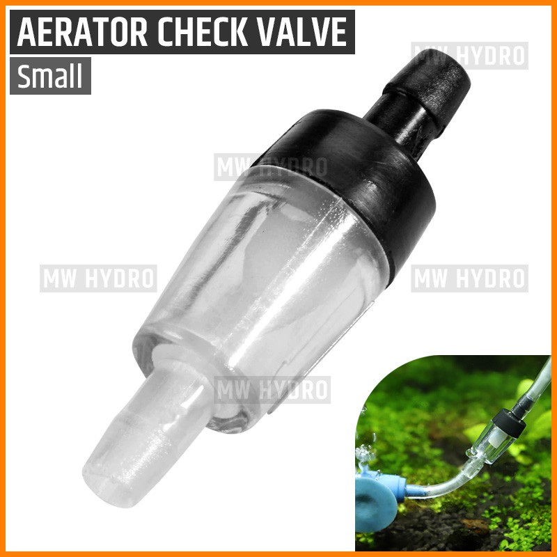 One Way Check Valve Aerator Akuarium untuk Selang 3/16&quot;, Small Black