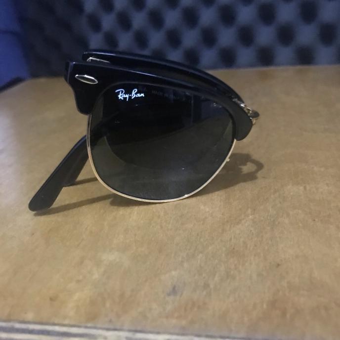 [[COD]] Rayban clubmaster folding hitam list gold glossy MURAH Kode 1317
