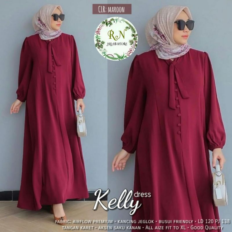 kelly dress.baju jumbo ld 120cm gamis jumbo gamis besar gamis kekinian gamis model baru