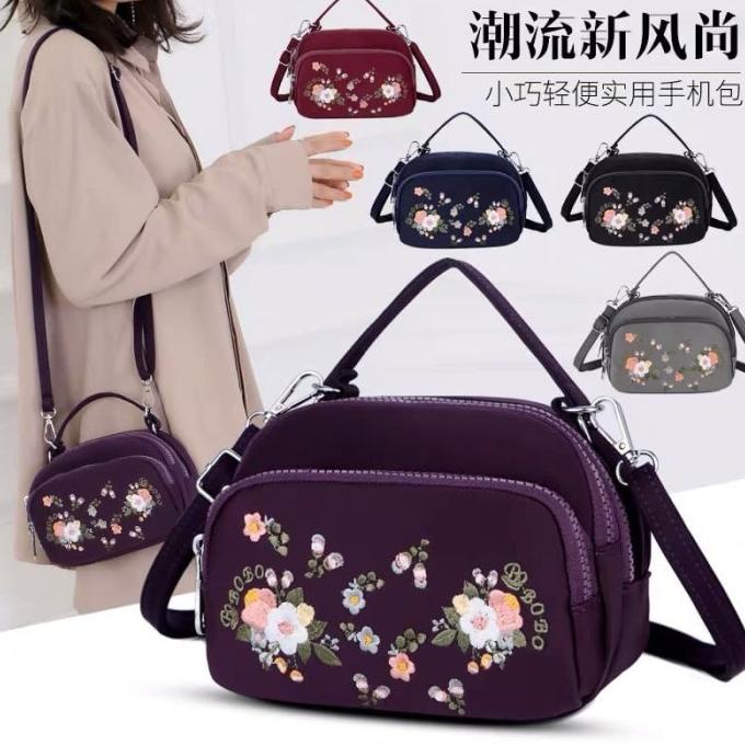 Tas Wanita Import Jinjing Dan Selempang Bobo Bb9042 9042 Bordir Bunga