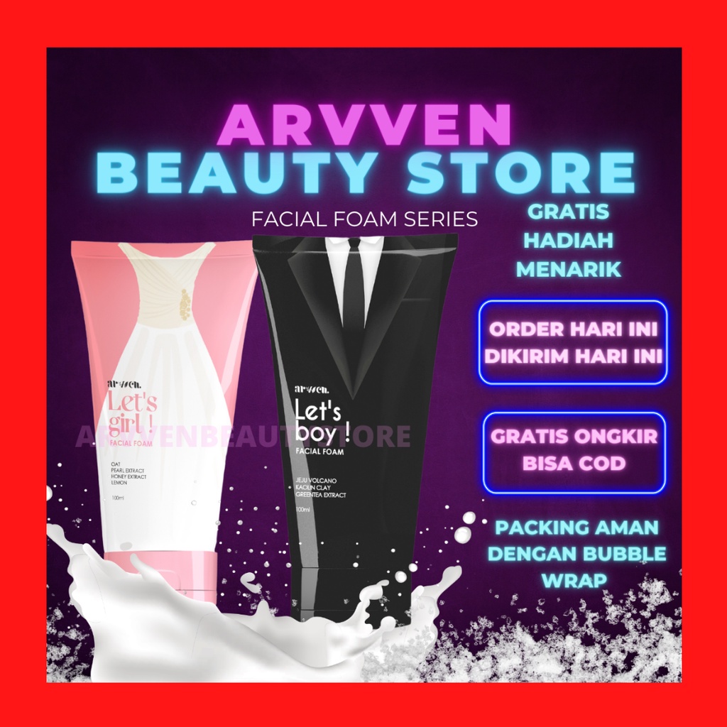 ARVVEN LETS BOY FACIAL FOAM ARWEN ARVEN LETS GIRL FACIAL FOAM SABUN WAJAH PRIA SABUN WAJAH WANITA AR
