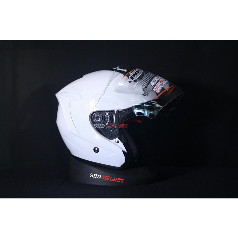 Helm INK Dynamic Solid White INK Half Face Putih Polos-1