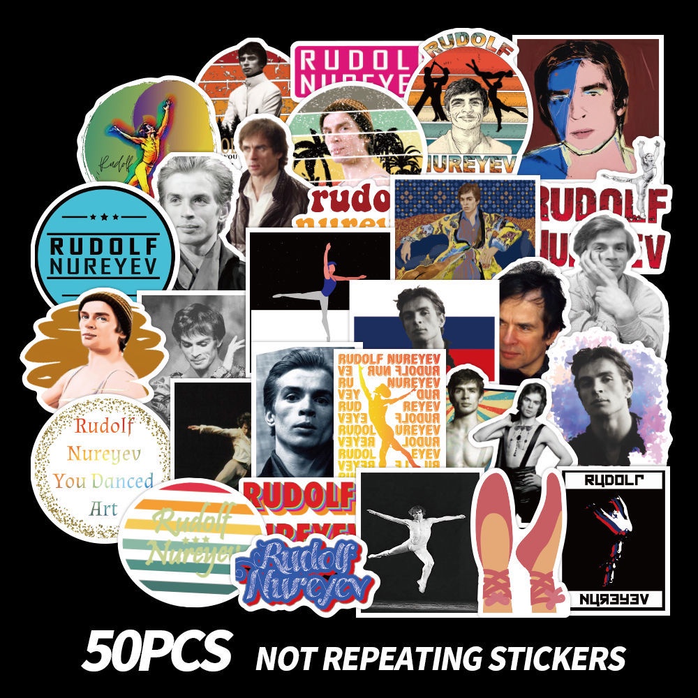 50 buah nurayev bagasi stiker ponsel laptop diy dekorasi kulkas skateboard sticker bagasi stiker can