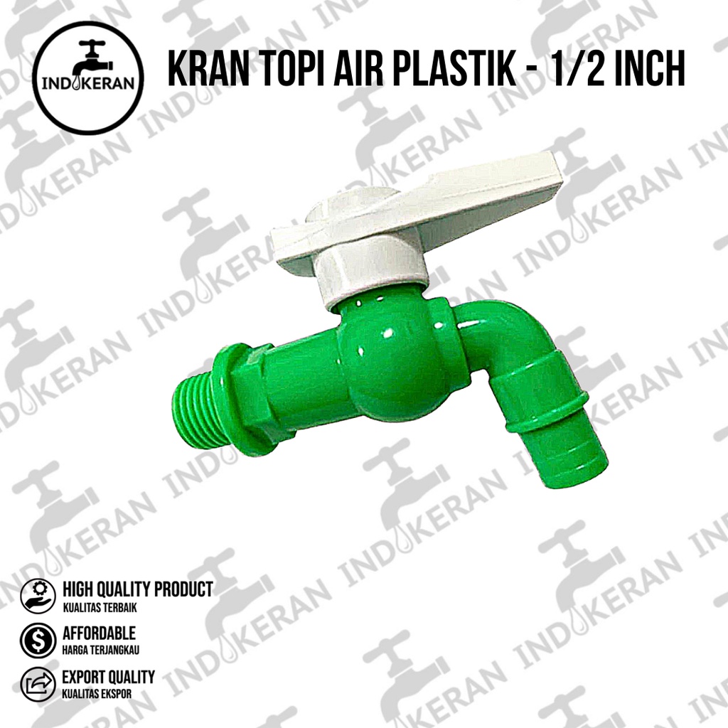 INDOKERAN - Kran Topi Air Plastik - 1/2 Inch