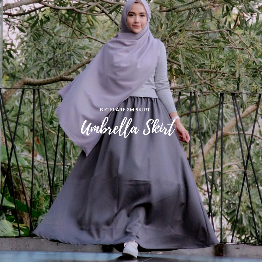 Rok Polos Panjang Baloteli Balotelli Skirt Lebar Wanita Full Karet (Produsen Rok Wolfis Amunzen)