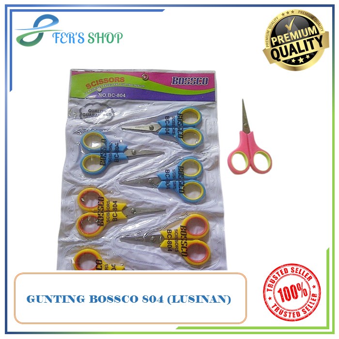 

Gunting BOSSCO BC 804 4inch (per lusin) / GUNTING KERTAS / ALAT PEMOTONG KERTAS / GUNTING / ATK / ALAT TULIS KANTOR