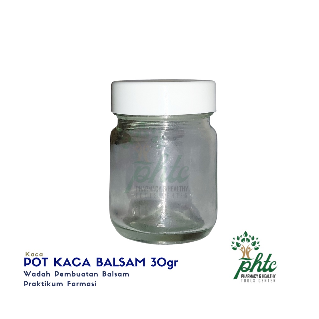 Pot Kaca Balsam 30gr Tutup Ulir