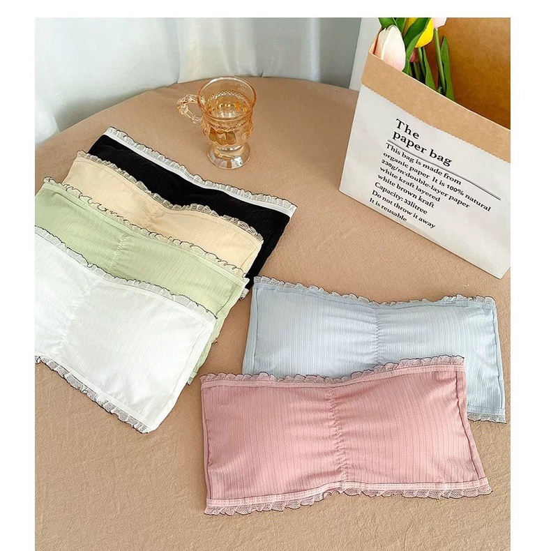 Victoria Bra Wanita Kemben Backless Tanpa Tali Motif Garis 1079