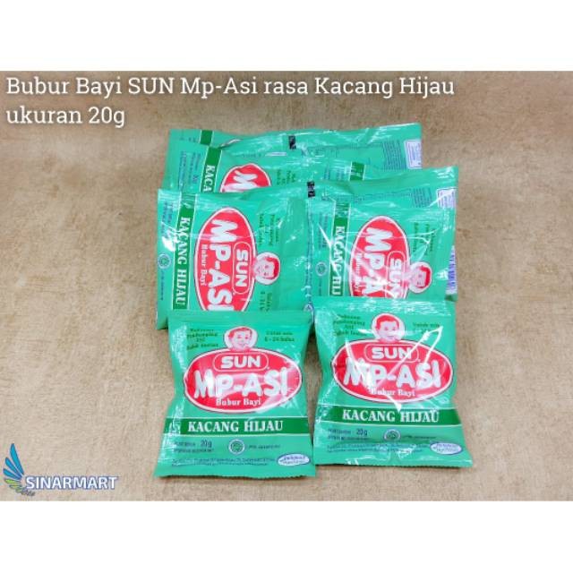 BUBUR BAYI SUN MP-ASI 20G KACANG HIJAU RENTENG / RENCENG / SACHET