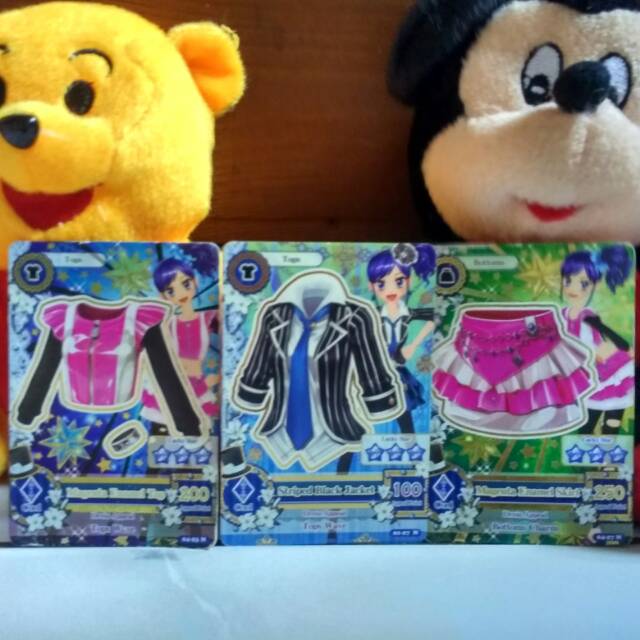 Aikatsu Kartu No Brand Magenta Flanel Top Bot Plus Striped Black