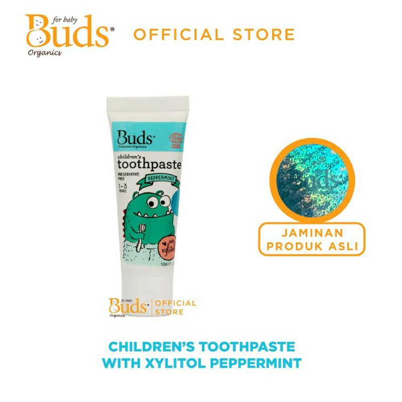 Buds children toohtpaste 1-3 tahun peppermint with xylitol