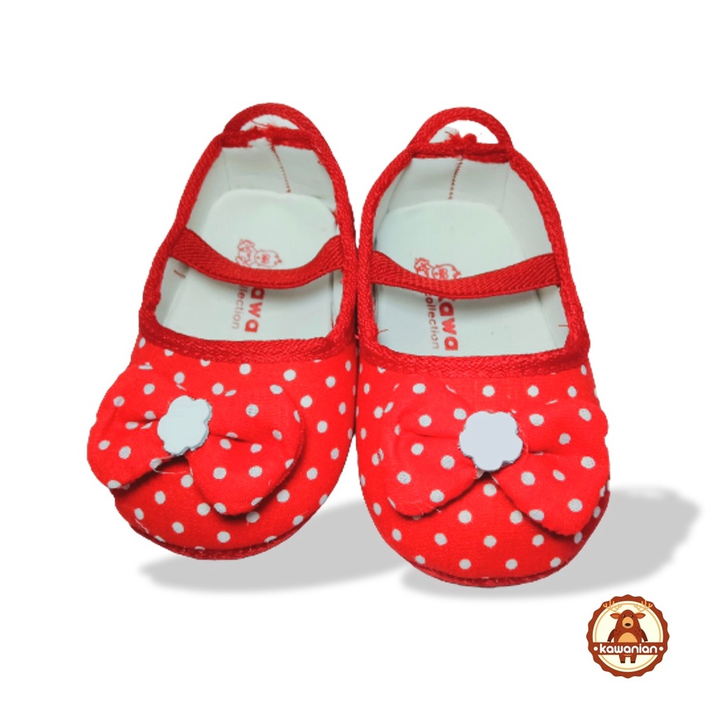 Sepatu Bayi Polkadot Prewalker Perempuan Gendong 4-14 Bulan