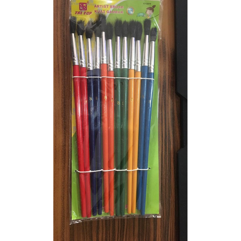 

READY STOK KUAS LUKIS/KUAS CAT AIR/KUAS GAMBAR/KUAS WARNA WARNI TRITOP