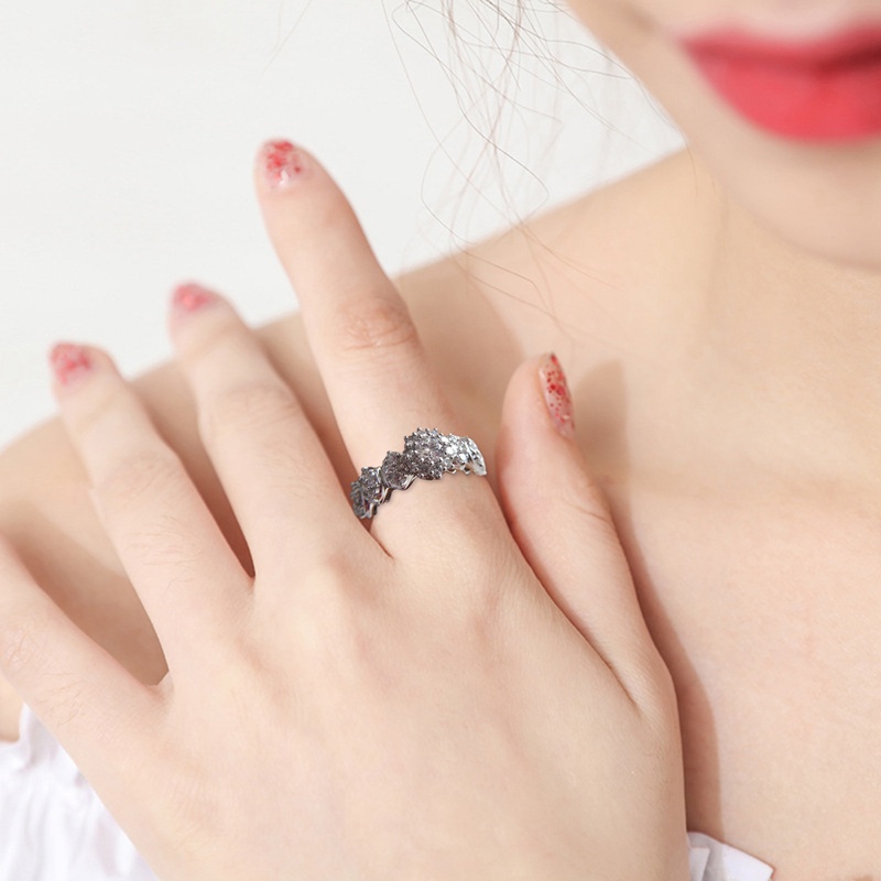 Fancyqube Cincin Cubic Zirconia Warna Putih Untuk Wanita