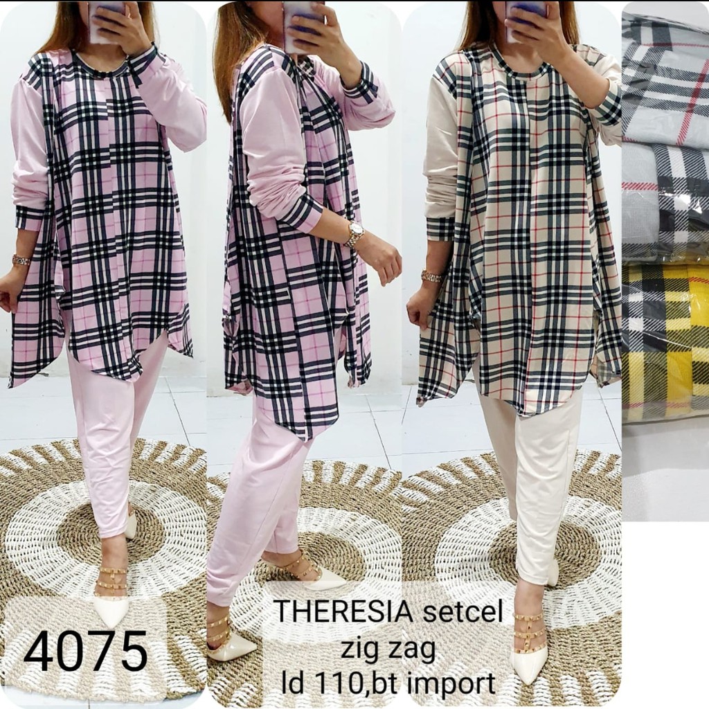 Setcel Theresia Jumbo Babyterry Halus LD 110 Motif Bur*berry 4075