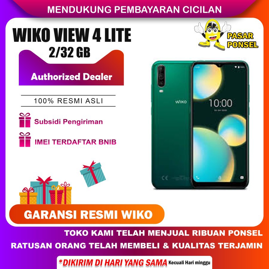 WIKO VIEW 4 LITE 2/32GB 100% ORIGINAL GARANSI RESMI 1 TAHUN