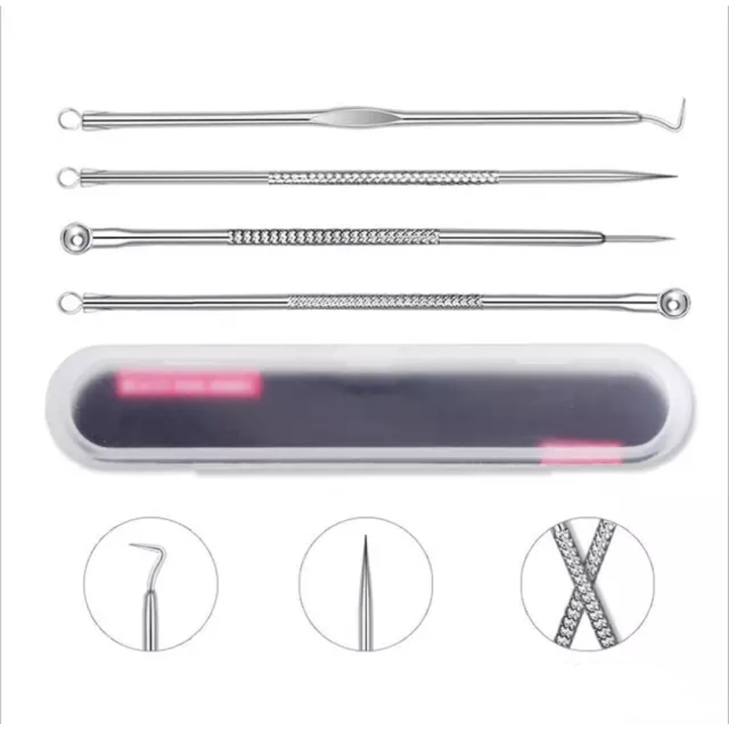 Paket Alat Pembersih Komedo Jerawat Pinset 4in1 Paket Facial Care