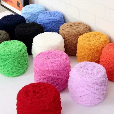 Benang rajut handuk/coral fleece yarn 3 strands towel thread scarf thread baby kids wool thread for crochet 100g