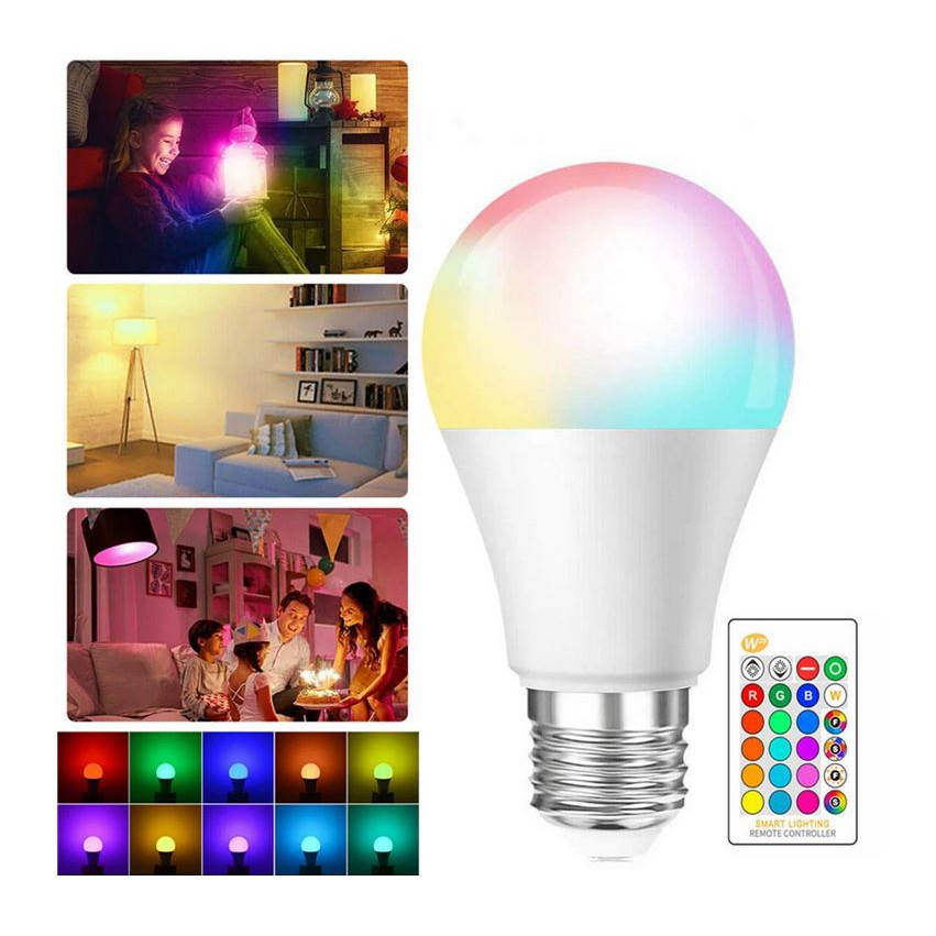 (COD) Bola Lampu Led 16 Warna warni + Remote Control RGB 3 watt