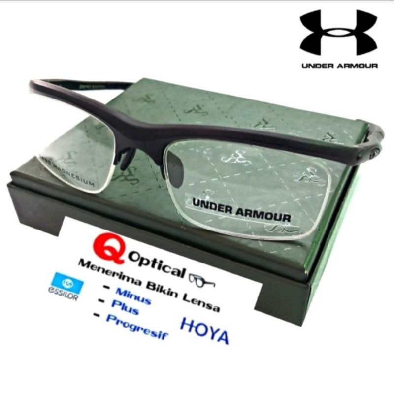 Kacamata Frame Pria Under Armour 0154-S54 Matte Black - Model Half Sporty