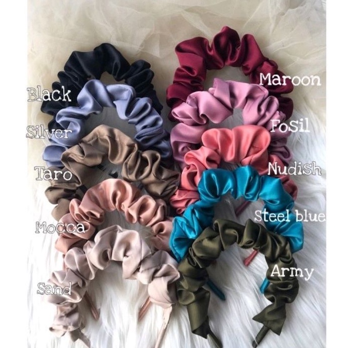 BANDO NAGITA BANDO SCRUNCHIE SATIN PREMIUM REALPICT BESAR DAN KECIL BANDO KOREA