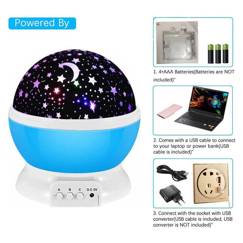 Lampu Tidur Proyektor Bintang Strarry Light Sphere Star Master - F0265