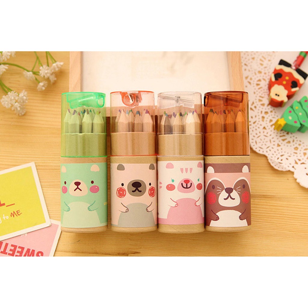

pensil warna beruang mini / Korean cute mini bear pencil color (4I3) SPE007