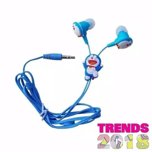 Handsfree Headset  Karakter Doraemon Hello Kitty