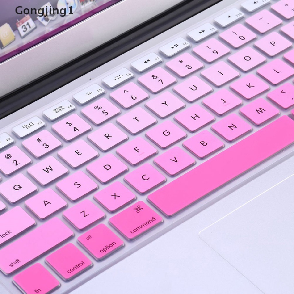 Gongjing1 Skin Silikon Pelindung Keyboard Warna Pelangi Untuk iMac Macbook Pro 13 &quot;15&quot;