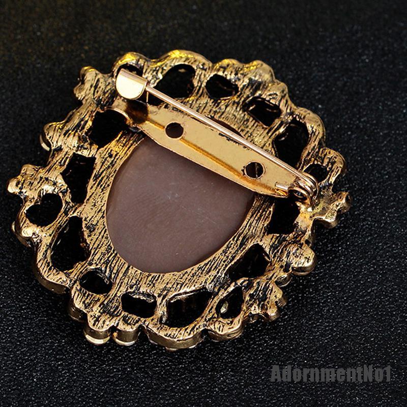 (Adornmentno1) 1pc Bros / Pin Gaya Victoria Motif Cameo Aksen Kristal Untuk Aksesoris Wanita / Pesta Pernikahan