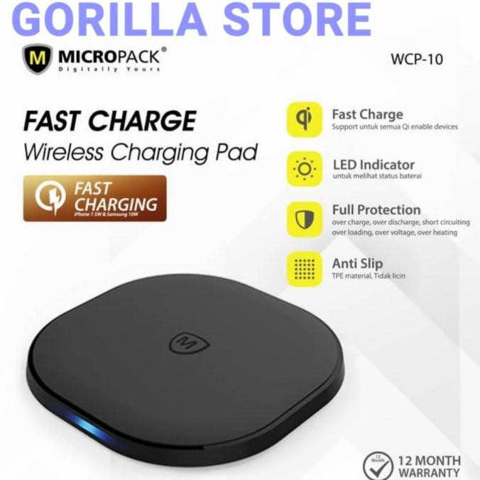 Micropack Fast Charger Wireless Charging Pad 10W (Wcp-10 Eu) Xoxo_Store.Id