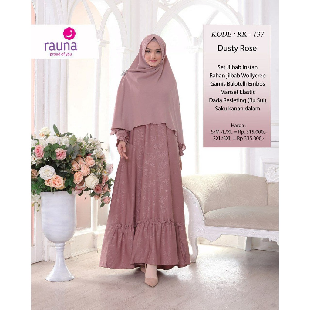 Dress Syar'i Rauna / Rk - 136 / Rk- 137 / Fashion Wanita Muslim